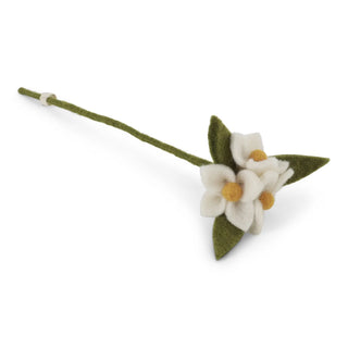Felt Flowers on Branch White