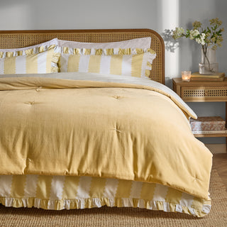 Edie Velvet Bedspread Butter Yellow