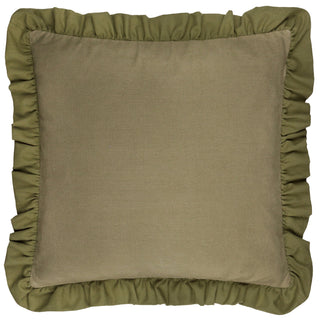 Effie Ruffle Cushion Sage/Green