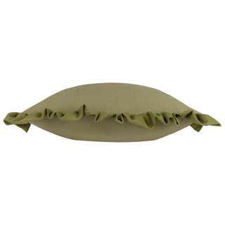 Effie Ruffle Cushion Sage/Green