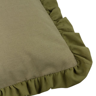Effie Ruffle Cushion Sage/Green