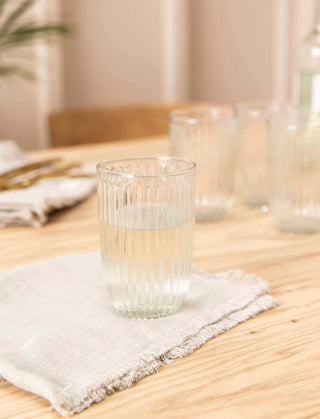 Northmoor Ribbed Tall Tumblers Set of 4 Glass