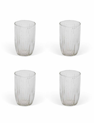Northmoor Ribbed Tall Tumblers Set of 4 Glass