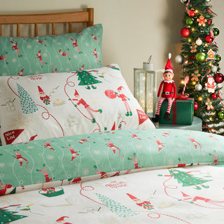 Elfie Super King Duvet Set Cream/Mint