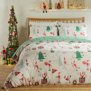 Elfie Super King Duvet Set Cream/Mint