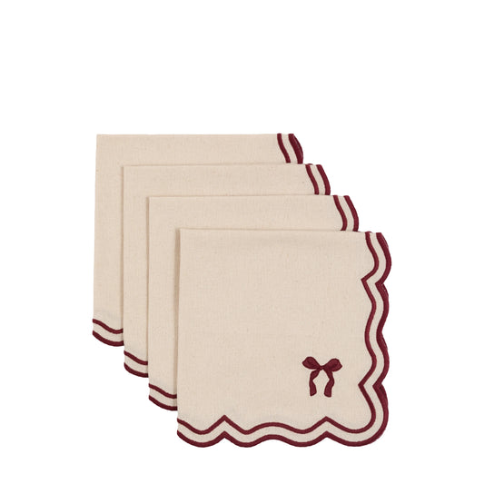 Heritage Scallop Bow Napkins 4pk
