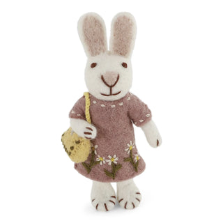 White Bunny with Lavender Dress & Purse Hanging Decoration