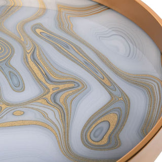 Gold Swirl Round Tray Sml