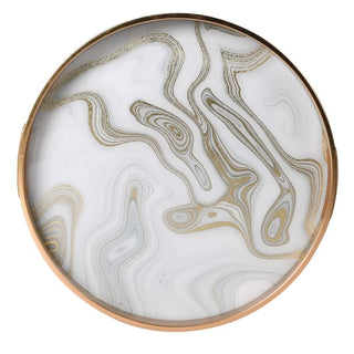 Gold Swirl Round Tray Sml
