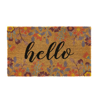 Floral Hello Coir Doormat