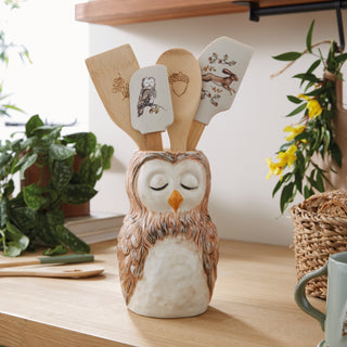 Forest Fable Ceramic Utensil Pot Owl