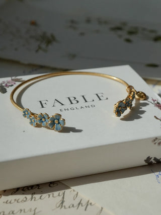 Gold Forget-Me-Not Bangle