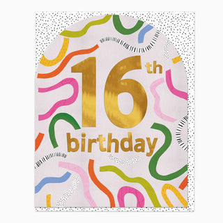 16 Today Streamer Birthday Card