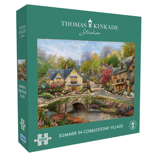 Thomas Kinkade: Summer in Cobblestone Village (1000) Jigsaw Puzzle