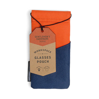 Navy & Orange Glasses Pouch