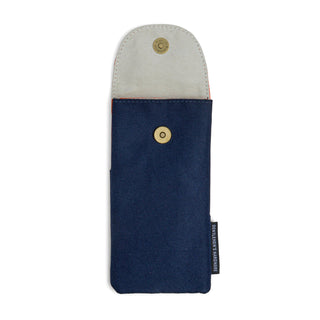 Navy & Orange Glasses Pouch