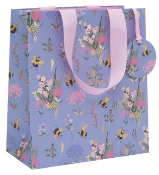 Bee Meadow Blue Medium Gift Bag