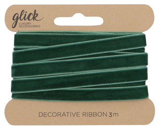 Green Velvet Fabric Ribbon 2m