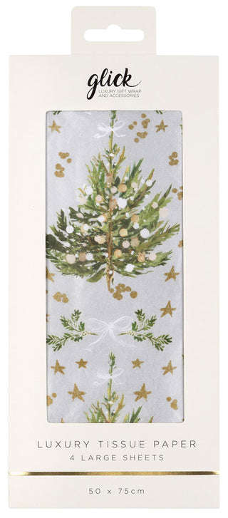 Spruce Silver Tissue Patterned Tissue Paper