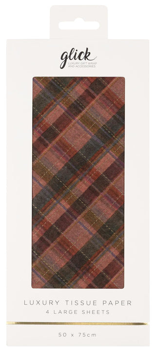 Sugarplum Tartan Patterned Tissue Paper