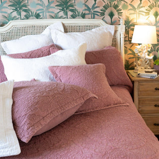 Stonewash Cotton Dark Pink Bedspread- 250 x 260 cm