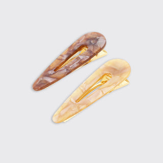 Aura Set of 2 Hair Clips - Onyx/Natural