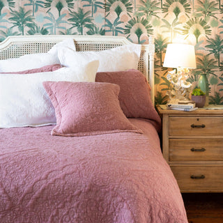 Stonewash Cotton Dark Pink Bedspread- 250 x 260 cm
