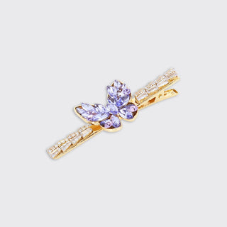 Jewelled Butterfly Barrette Hair Clip - Lilac