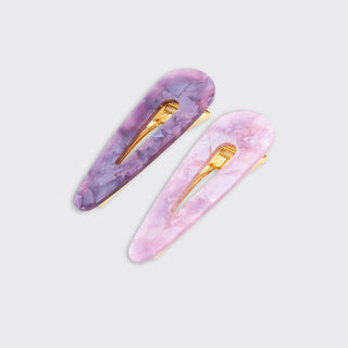 Aura Set of 2 Hair Clips - Purple/Lilac