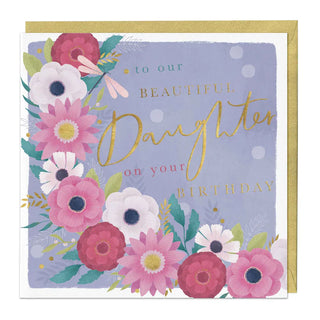 Anemone Dahlia Daughter Birthday Card