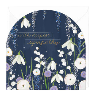 White Blooms Sympathy Arch Card