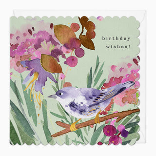 Watercolour Birthday Wishes Scalloped Card