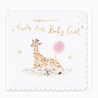 Giraffe Baby Girl Card