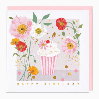 Polka Dot Cupcake Birthday Card