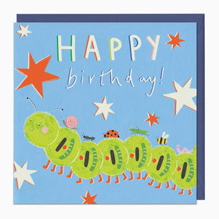 Glow in the Dark Caterpillar Birthday Card