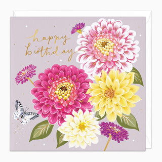 Dahlia Birthday Card