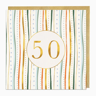 Stripey 50 Birthday Card