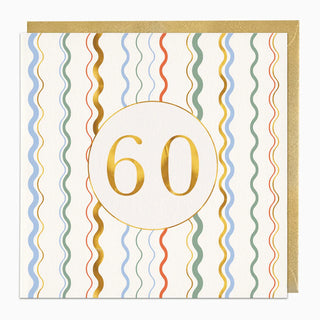Stripey 60 Birthday Card