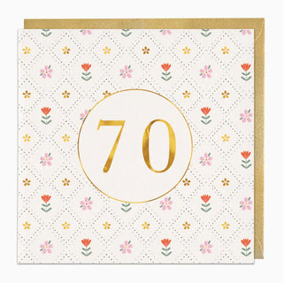 Floral 70 Birthday Card