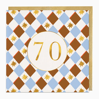 Checkered 70 Birthday Card