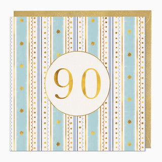 Stripey 90 Birthday Card