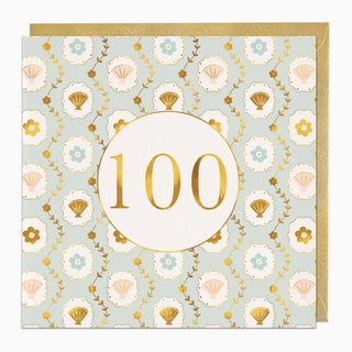 Floral 100 Birthday Card