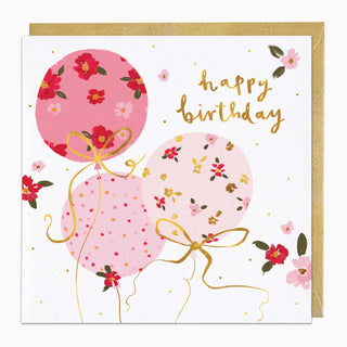 Floral Balloons Birthday Card