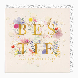 Feather Floral Bestie Card