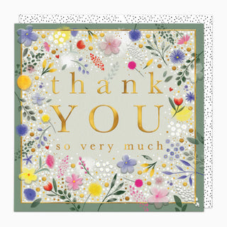 Feather Floral Thank You Card