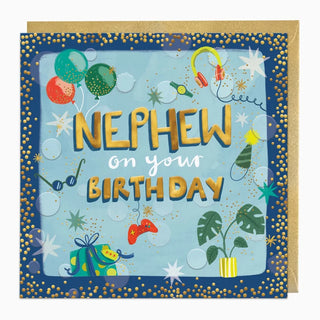 Bright Blue Nephew Birthday Card