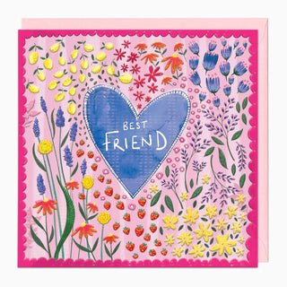 Gingham Floral Best Friend Card