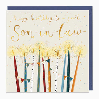 Cream Candles Son-In-Law Birthday Card