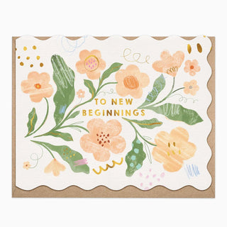 Peach Flowers New Beginnings Card