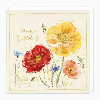 Sketched Poppies Birthday Card